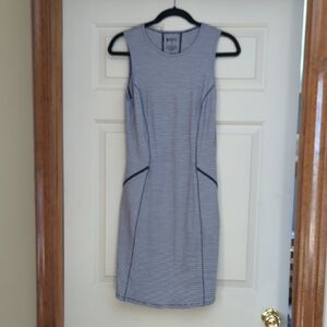 Navy Stripe Sleeveless Athletic Dress with Pockets by Duluth Trading